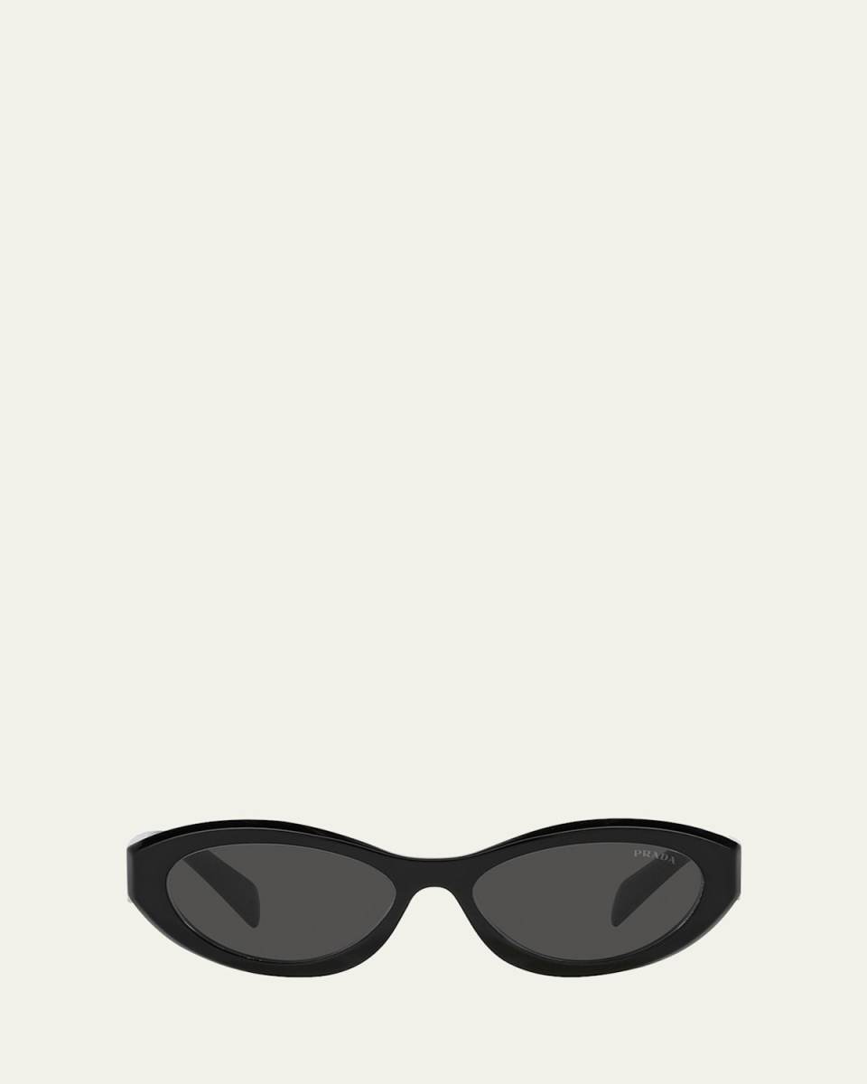 PR 26ZS Beveled Acetate & Plastic Oval Sunglasses